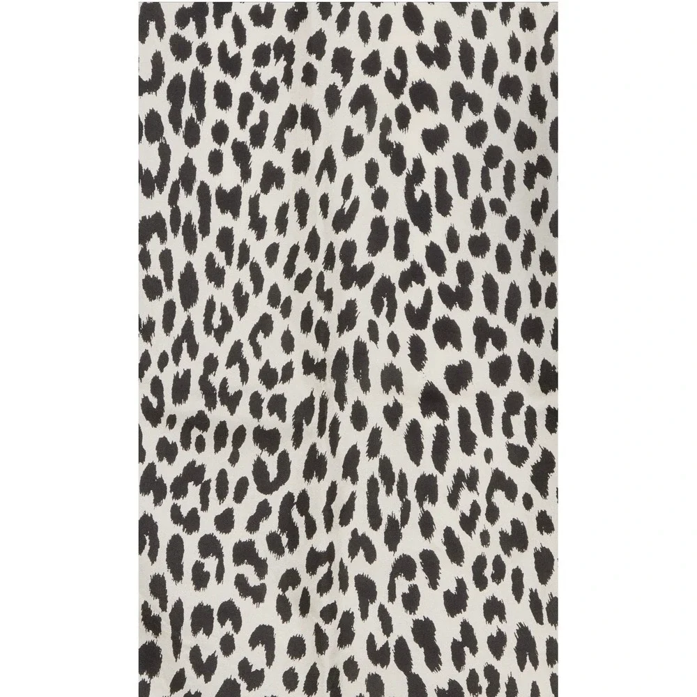 Kate Spade New York Silk Square Scarf Black White Animal Leopard Print NWT